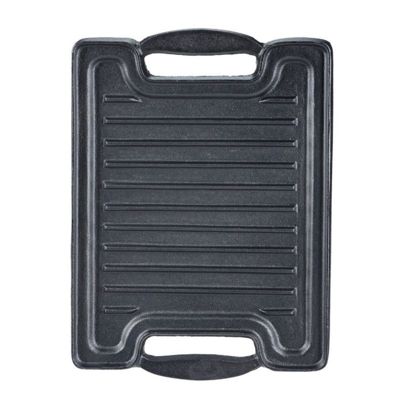 Plaque de gril en fonte double face, 36x25 cm - Comparaison de produits
