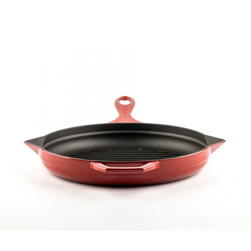 Poêle grill en fonte émaillée Hosse, Rubin, Ф28cm | Poêle grill en fonte | Poêle en fonte |