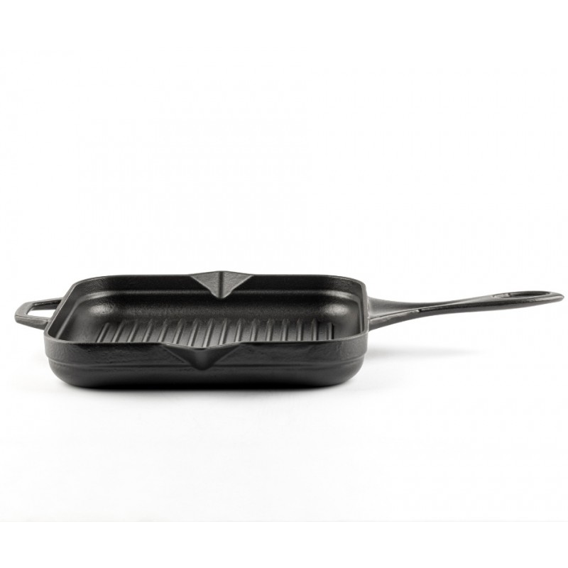 Poêle grill en fonte émaillée Hosse, Black Onyx, 28x28cm | Poêle grill en fonte | Poêle en fonte |