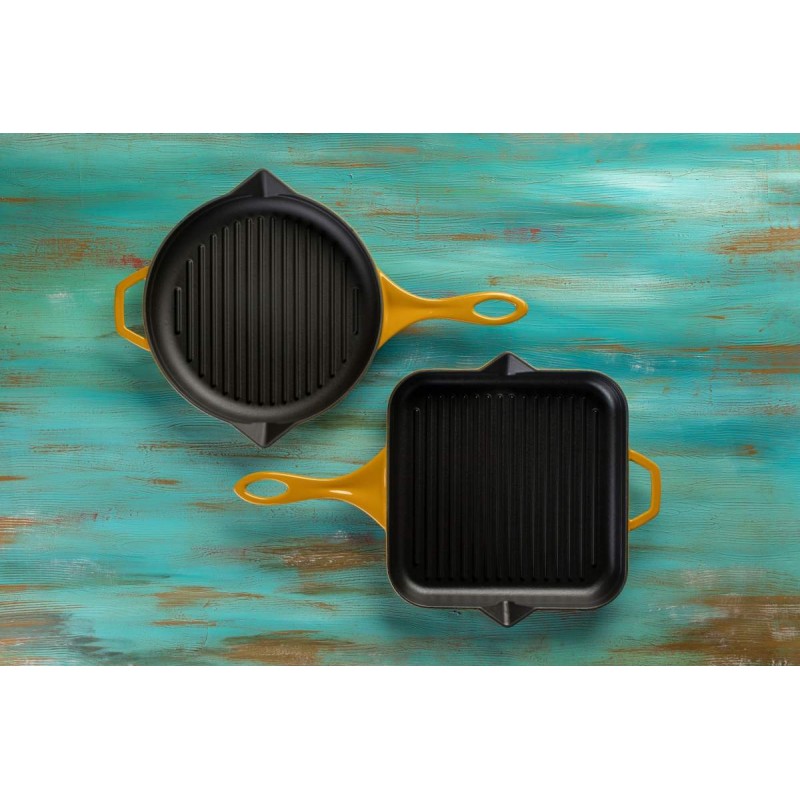 Poêle grill en fonte émaillée Hosse, Dijon, Ф28cm | Poêle grill en fonte | Poêle en fonte |