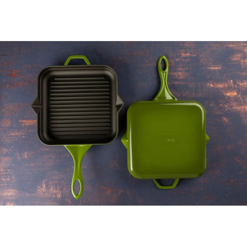 Poêle grill en fonte émaillée Hosse, Bamboo, 28x28cm | Poêle grill en fonte Poêle grill en fonte émaillée Hosse, Bamboo, 28x28cm | Poêle grill en fonte | Poêle en fonte |