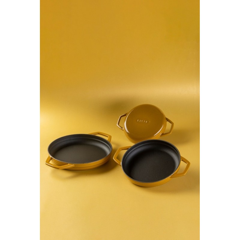Poêle en fonte avec deux poignées émaillée Hosse, Dijon, Ф22cm | Poêle plate en fonte Poêle en fonte avec deux poignées émaillée Hosse, Dijon, Ф22cm | Poêle plate en fonte | Poêle en fonte |